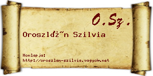 Oroszlán Szilvia névjegykártya