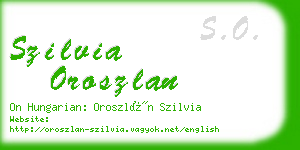 szilvia oroszlan business card